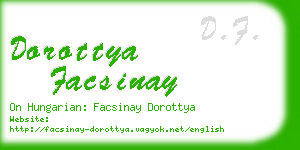 dorottya facsinay business card